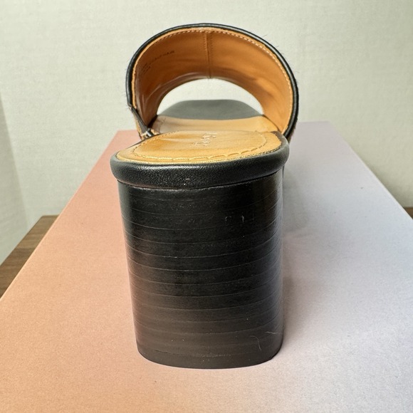 Lisa Vicky Magnetic3V Cognac Leopard Slip On Heel Sandal Gold Chain 7M New - Picture 5 of 8